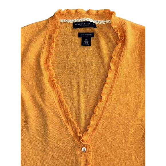 Banana Republic Women's Cashmere Cardigan Sweater Size XS Orange Lightweight EUC - Picture 2 of 7
